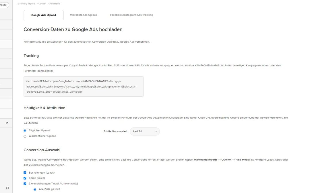 etracker Analytics & Google Ads: Kampagnen-Tracking und Google Ads Conversion Upload