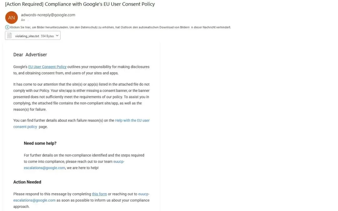 Google Consent Mode v2: legally effective collection and transmission of EU user consent data using GCM v2