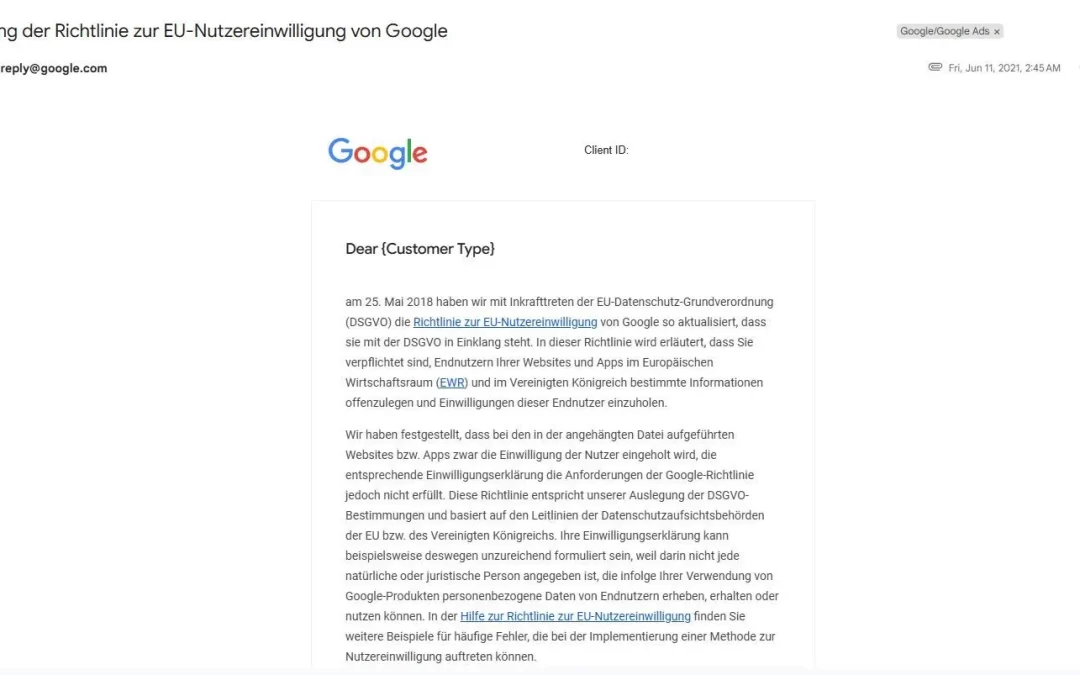 Google Consent Mode v2: rechtswirksame Einholung und Übergabe von EU-Nutzereinwilligungsdaten mit Hilfe von GCM v2